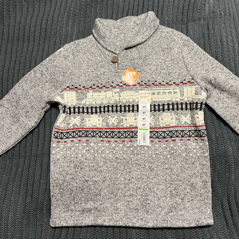 *NWT* Soft and Cozy Jumping Beans Collar Sweater Fleece Size 4T